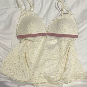 Vintage Yellow and Pink Lingerie Top